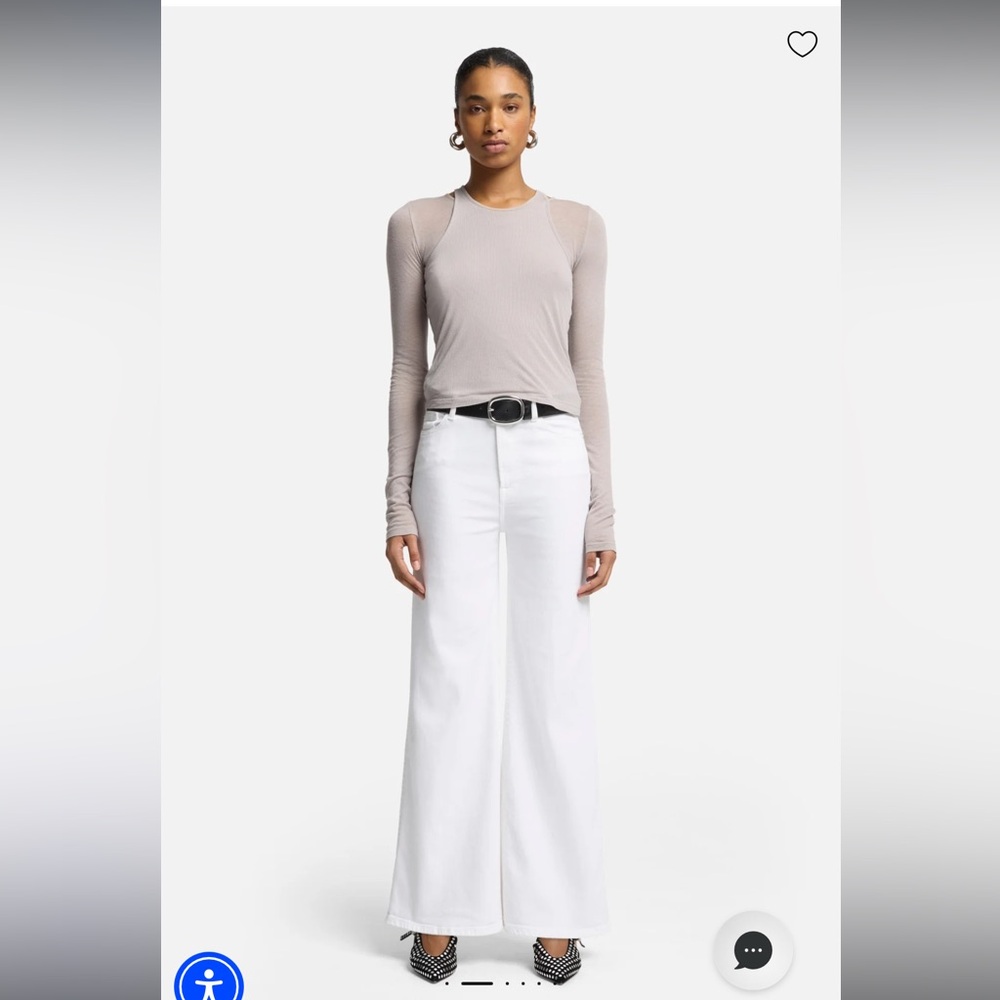 Seven 7 for All Mankind Jo Lux White Wide Leg Jean High Rise 29 - Picture 4 of 16